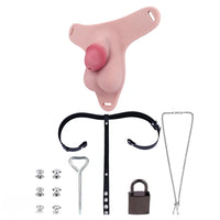 3.34in Real Hollow Chastity Cage Dildo For Prostate Hands-free Gaming