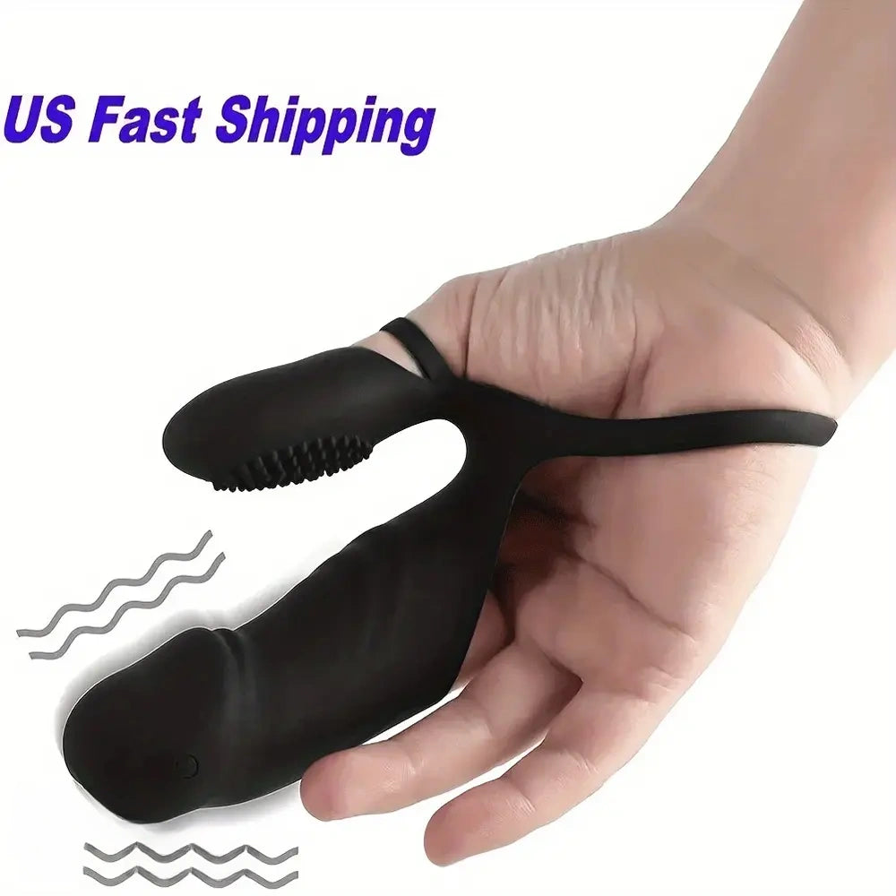 3.35in Finger Dildo Sleeve Vibrator Rechargeable G-Spot Massager Sex Toy