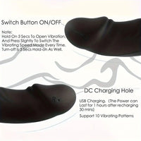 3.35in Finger Dildo Sleeve Vibrator Rechargeable G-Spot Massager Sex Toy
