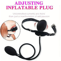 3.35in Silicone Mouth Gag Complete BDSM Sex Toy Inflatable Penis Mouth Gag