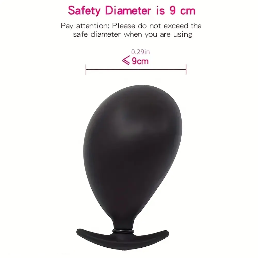 3.35in Silicone Mouth Gag Complete BDSM Sex Toy Inflatable Penis Mouth Gag