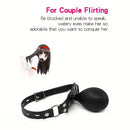 3.35in Silicone Mouth Gag Complete BDSM Sex Toy Inflatable Penis Mouth Gag