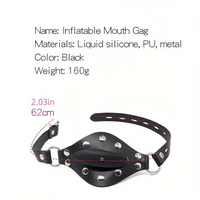 3.35in Silicone Mouth Gag Complete BDSM Sex Toy Inflatable Penis Mouth Gag