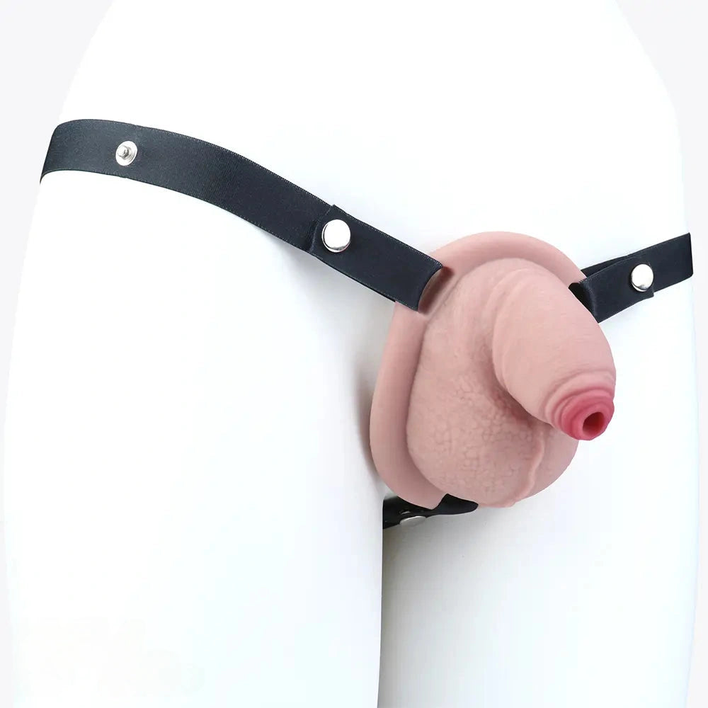 3.38in Real Hollow Chastity Cage Dildo Male And Female Masturbator