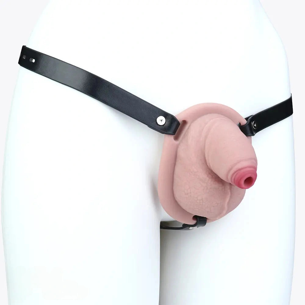 3.38in Real Hollow Chastity Cage Dildo Male And Female Masturbator