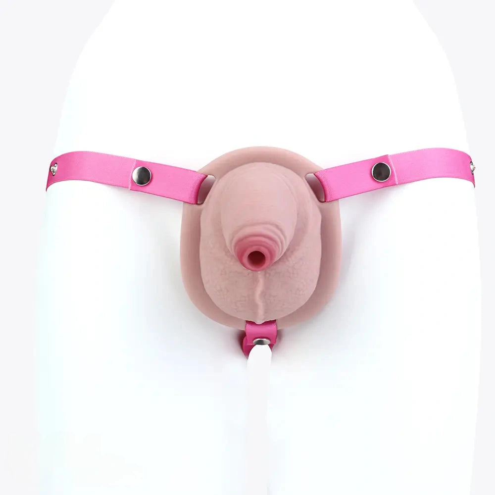 3.38in Real Hollow Chastity Cage Dildo Male And Female Masturbator
