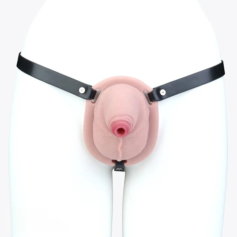 3.38in Real Hollow Chastity Cage Dildo Male And Female Masturbator