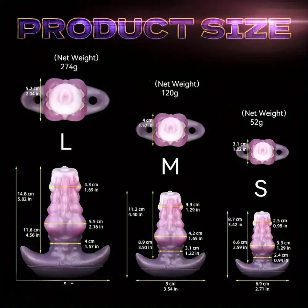 3.42in 4.4in 5.82in Small Fantasy Monster Knot Hollow Sleeve Dildo