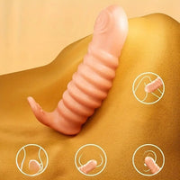3.43in G-Point Finger Dildo Sleeve Massager Soft Rubber Vaginal & Anal