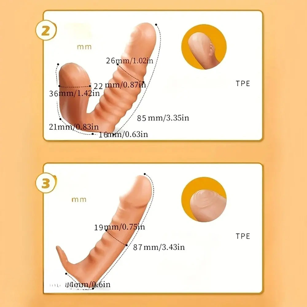 3.43in G-Point Finger Dildo Sleeve Massager Soft Rubber Vaginal & Anal