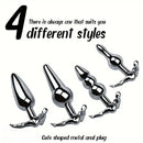 3.52in 3.94in 4.11in 4.49in Cute Shape Small Metal Anal Plug Love Dildo