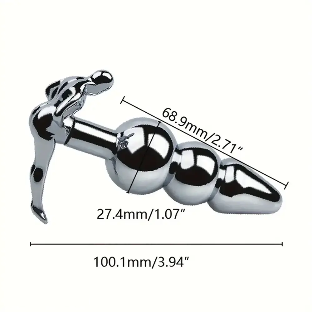 3.52in 3.94in 4.11in 4.49in Cute Shape Small Metal Anal Plug Love Dildo