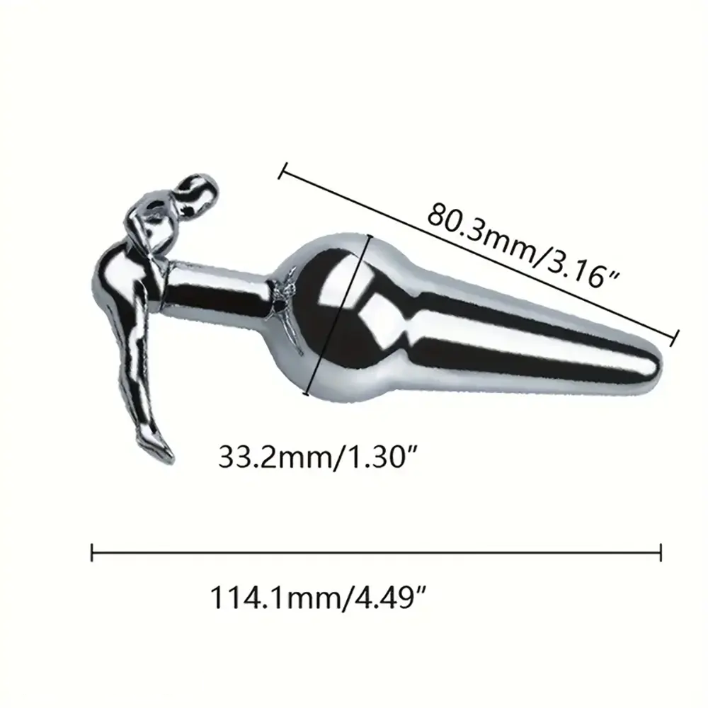 3.52in 3.94in 4.11in 4.49in Cute Shape Small Metal Anal Plug Love Dildo