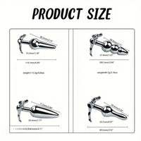 3.52in 3.94in 4.11in 4.49in Cute Shape Small Metal Anal Plug Love Dildo