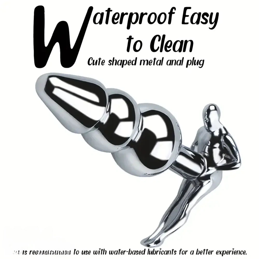3.52in 3.94in 4.11in 4.49in Cute Shape Small Metal Anal Plug Love Dildo