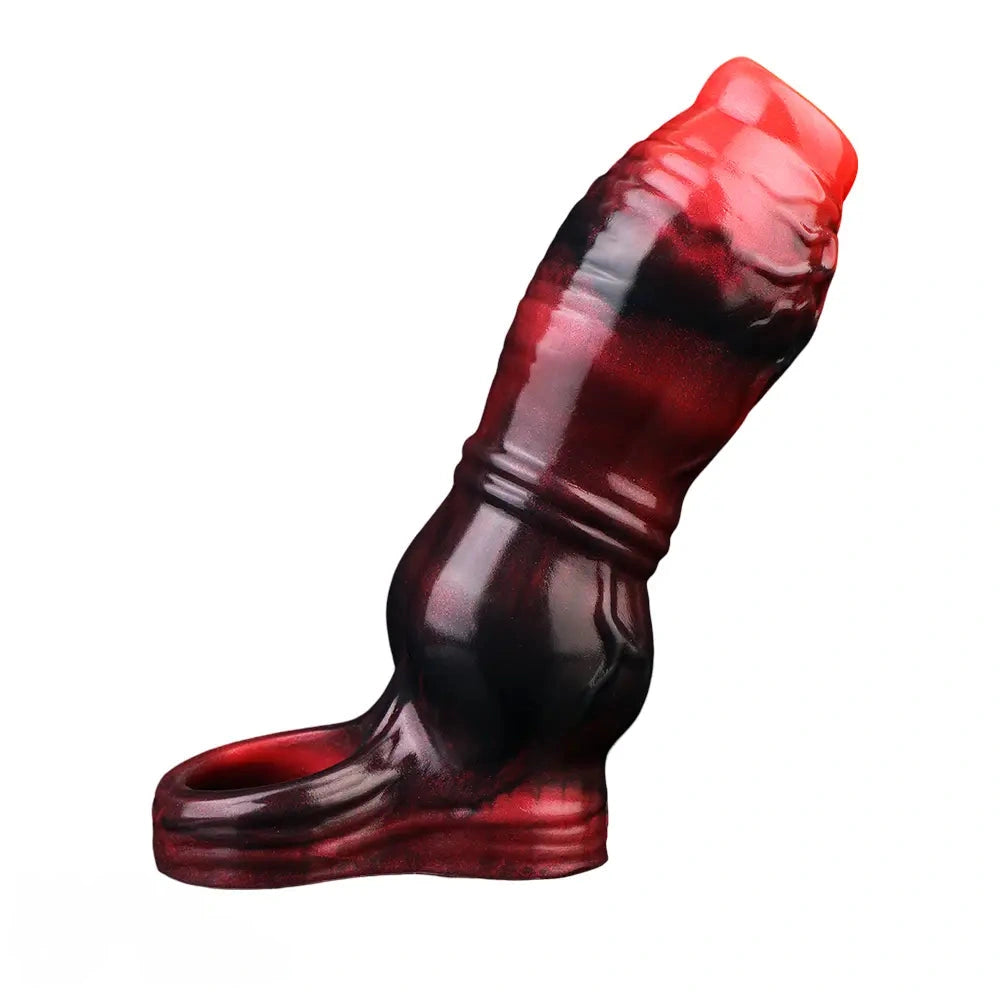 3.54in 4.72in 5.51in 6.69in Dog Knot Silicone Soft Dildo Sleeve Cock Extender