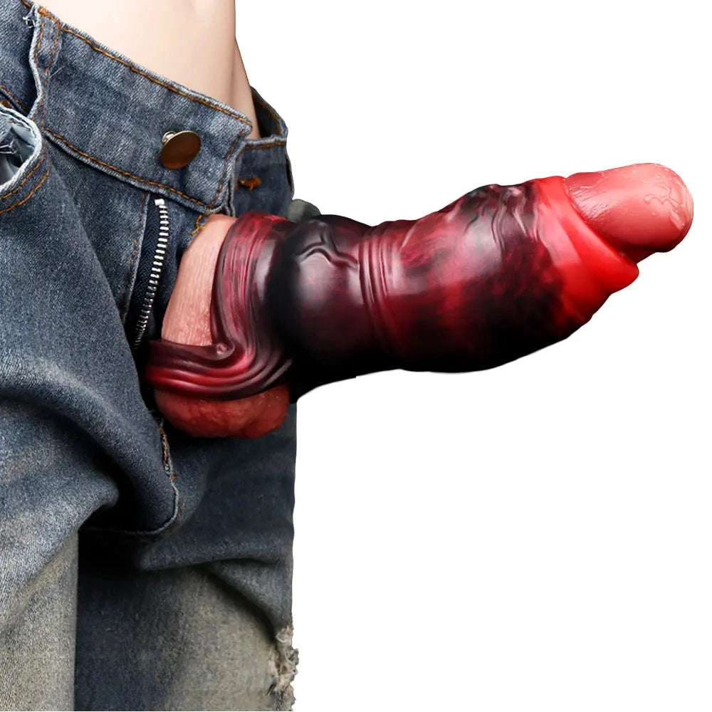 3.54in 4.72in 5.51in 6.69in Dog Knot Silicone Soft Dildo Sleeve Cock Extender