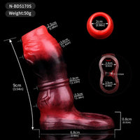 3.54in 4.72in 5.51in 6.69in Dog Knot Silicone Soft Dildo Sleeve Cock Extender
