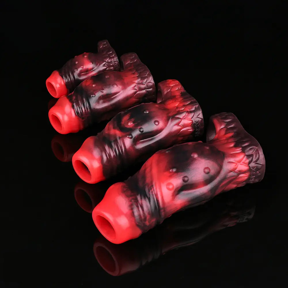 3.54in 4.72in 5.51in 6.69in Monster Scard Dildo Sleeve Cock Extender