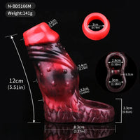 3.54in 4.72in 5.51in 6.69in Monster Scard Dildo Sleeve Cock Extender