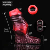 3.54in 4.72in 5.51in 6.69in Monster Scard Dildo Sleeve Cock Extender