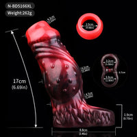 3.54in 4.72in 5.51in 6.69in Monster Scard Dildo Sleeve Cock Extender