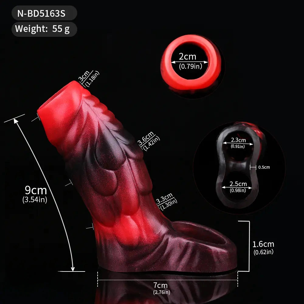 3.54in 4.72in 5.51in 6.69in Monster Silicone Soft Dildo Sleeve Cock Extender