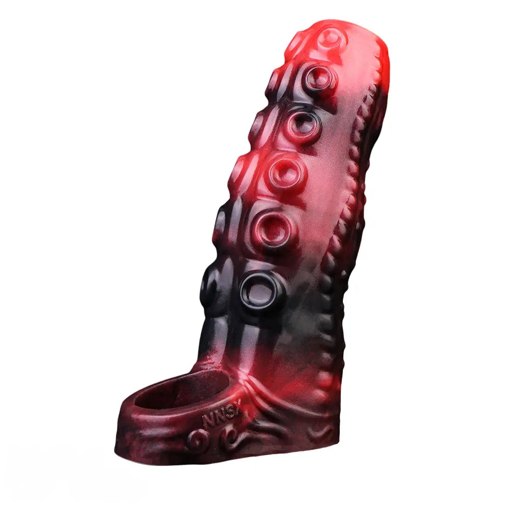 3.54in 4.72in 5.51in 6.69in Tentacle Silicone Soft Dildo Sleeve Cock Extender