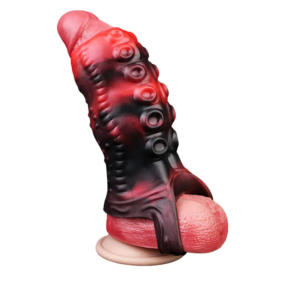 3.54in 4.72in 5.51in 6.69in Tentacle Silicone Soft Dildo Sleeve Cock Extender