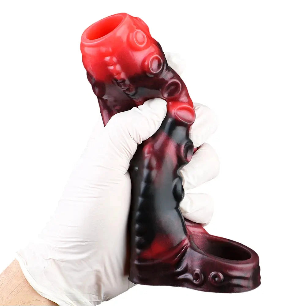 3.54in 4.72in 5.51in 6.69in Tentacle Silicone Soft Dildo Sleeve Cock Extender