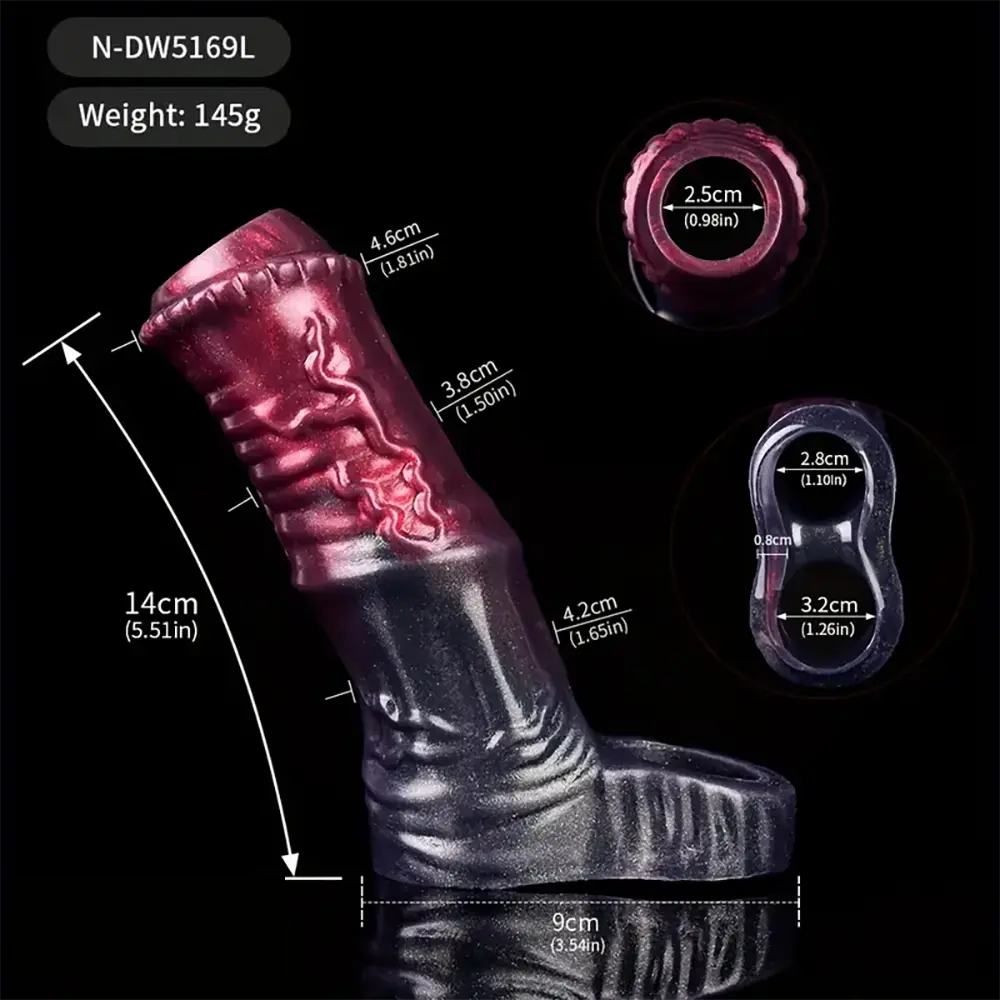 3.54in 4.72in 5.51in Animal Horse Penis Sleeve Enlargement Dildo