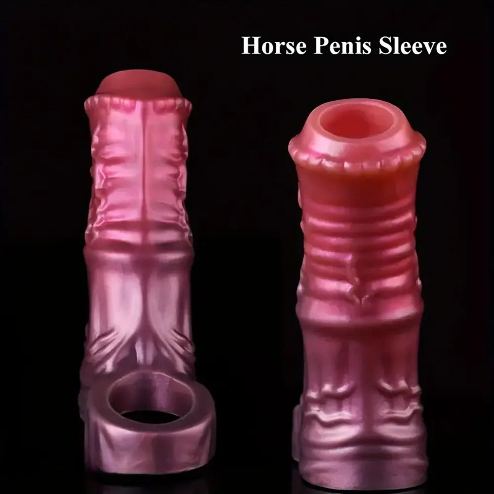 3.54in 4.72in 5.51in Animal Horse Penis Sleeve Enlargement Dildo