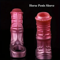 3.54in 4.72in 5.51in Animal Horse Penis Sleeve Enlargement Dildo