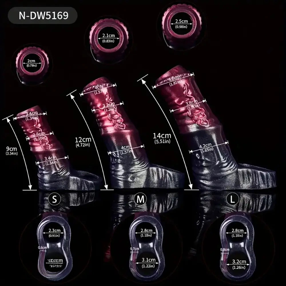 3.54in 4.72in 5.51in Animal Horse Penis Sleeve Enlargement Dildo