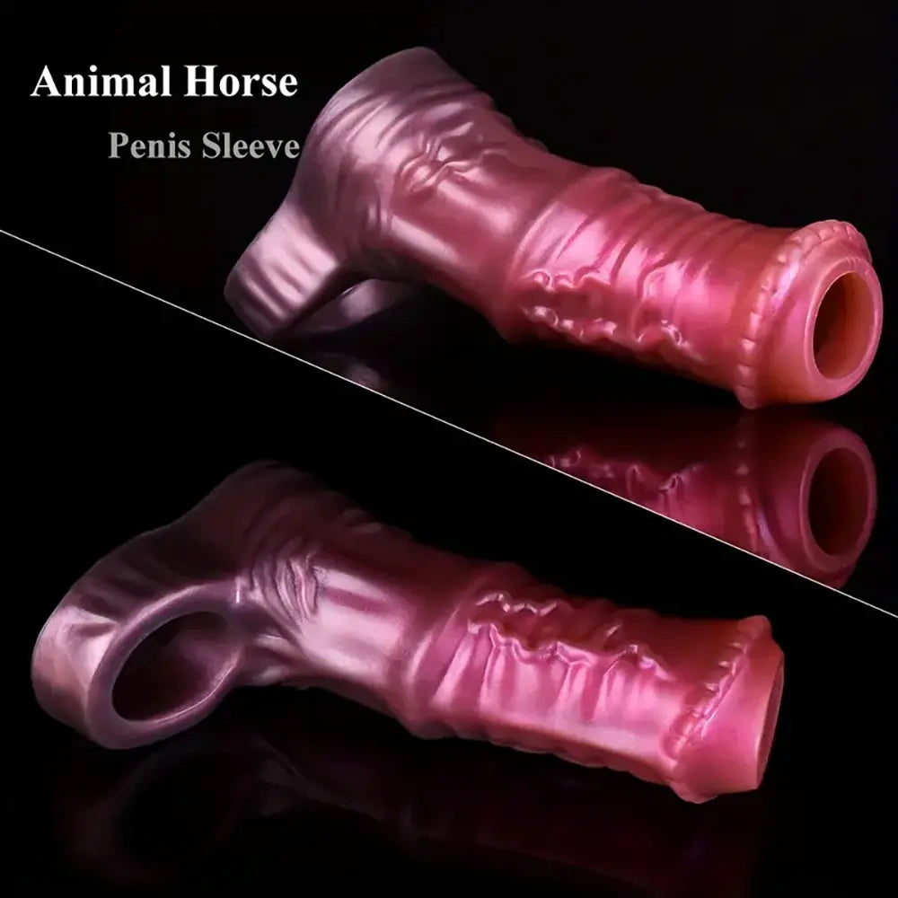 3.54in 4.72in 5.51in Animal Horse Penis Sleeve Enlargement Dildo