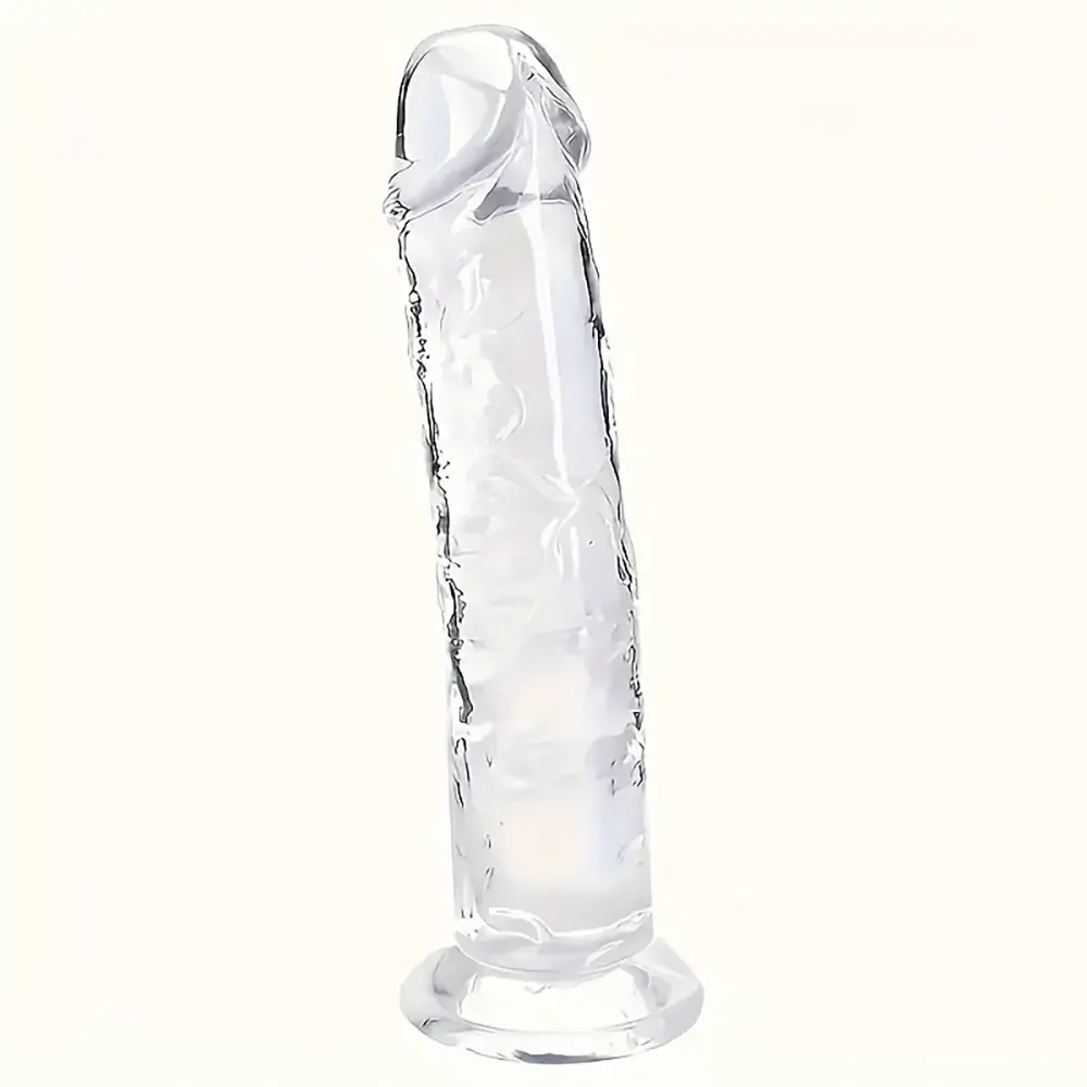 3.54in-9.84in Unisex Realistic Crystal Clear Dildo For Men Women Sex Toy