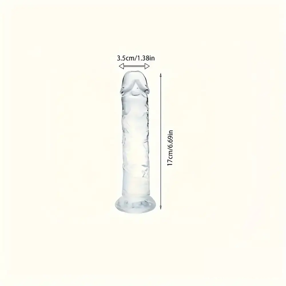 3.54in-9.84in Unisex Realistic Crystal Clear Dildo For Men Women Sex Toy