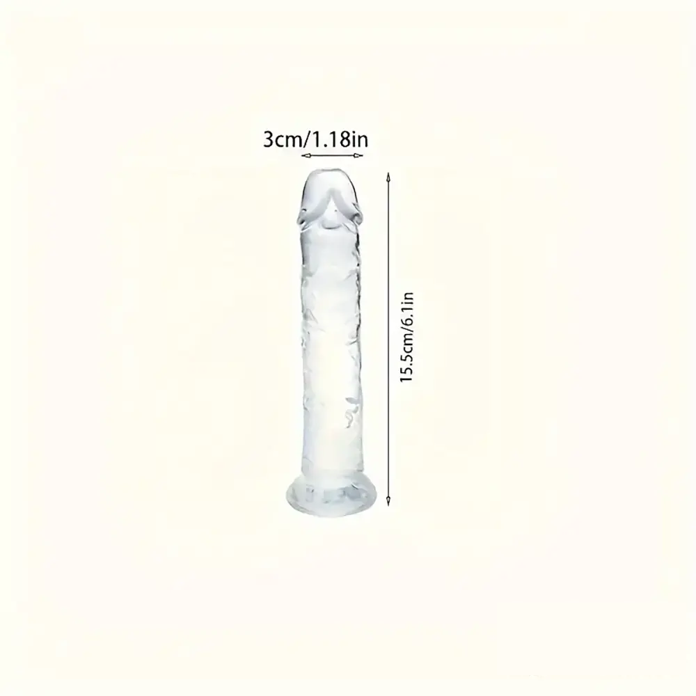 3.54in-9.84in Unisex Realistic Crystal Clear Dildo For Men Women Sex Toy