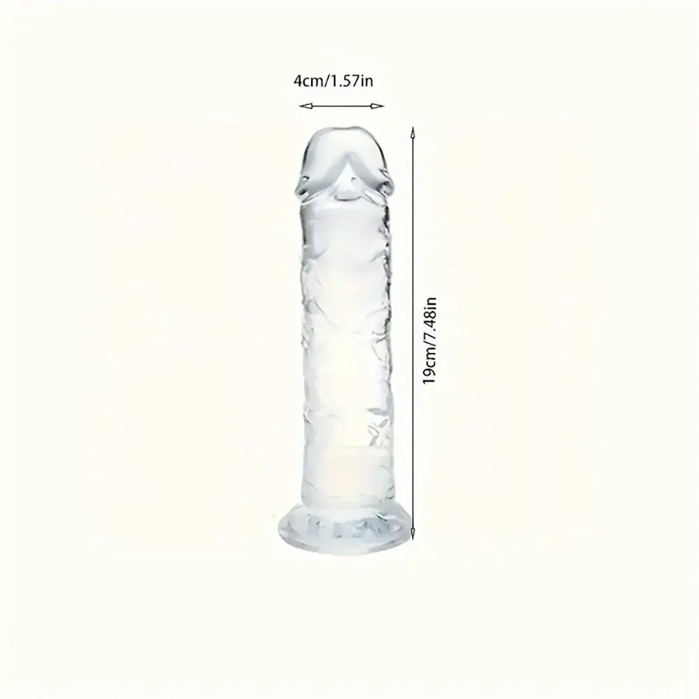 3.54in-9.84in Unisex Realistic Crystal Clear Dildo For Men Women Sex Toy