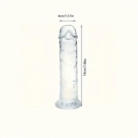 3.54in-9.84in Unisex Realistic Crystal Clear Dildo For Men Women Sex Toy