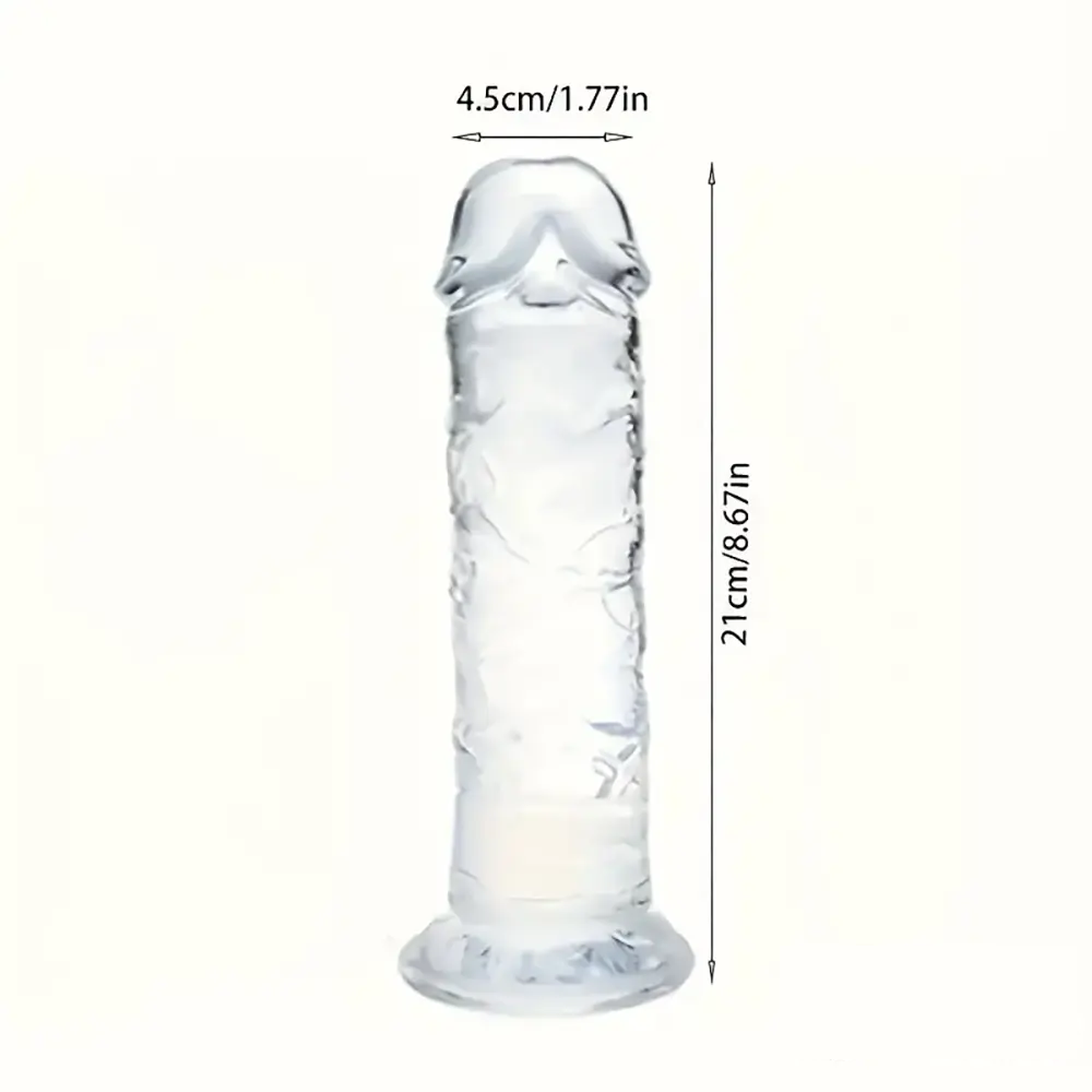 3.54in-9.84in Unisex Realistic Crystal Clear Dildo For Men Women Sex Toy