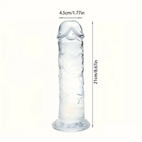 3.54in-9.84in Unisex Realistic Crystal Clear Dildo For Men Women Sex Toy