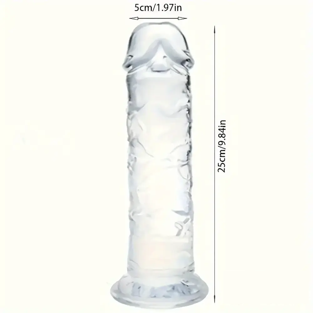 3.54in-9.84in Unisex Realistic Crystal Clear Dildo For Men Women Sex Toy