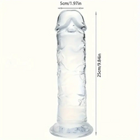 3.54in-9.84in Unisex Realistic Crystal Clear Dildo For Men Women Sex Toy