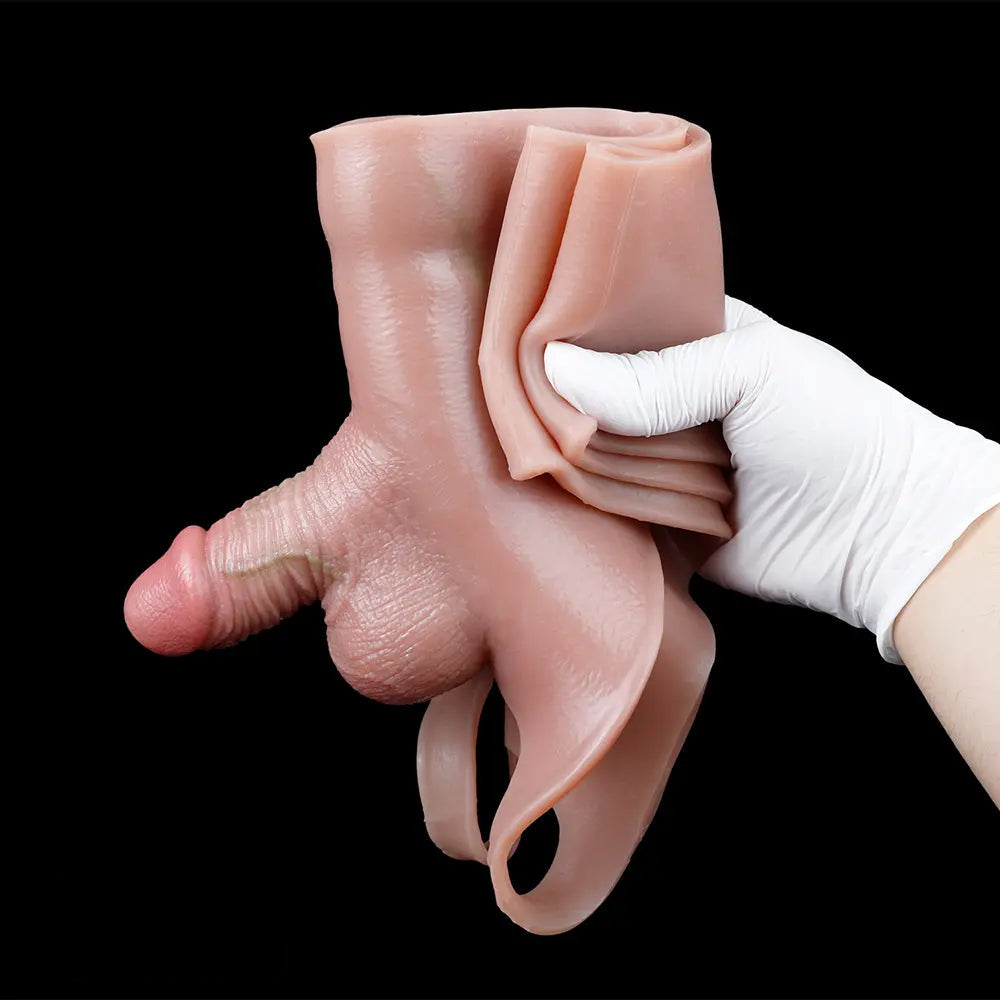 3.54in Realistic Small Solid Dildo Panty Vaginal Opening For Double Using