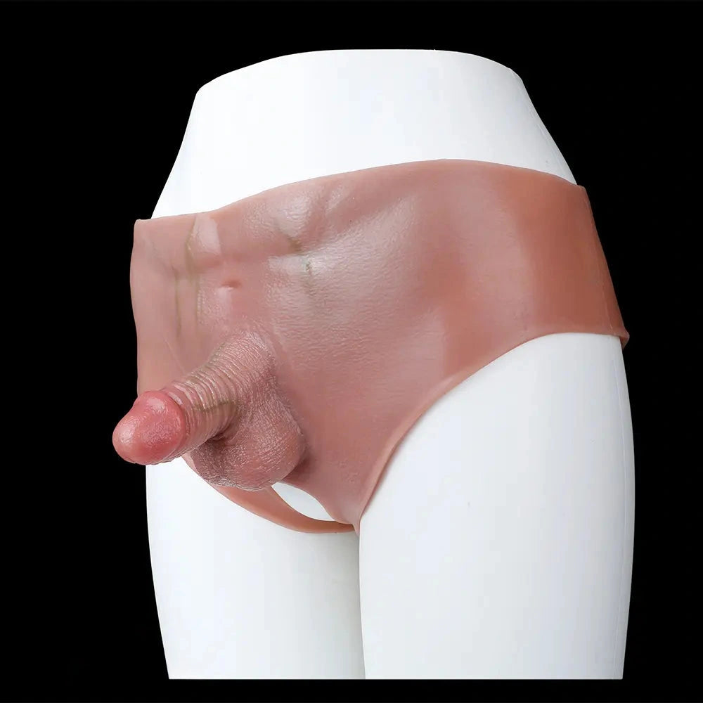 3.54in Realistic Small Solid Dildo Panty Vaginal Opening For Double Using