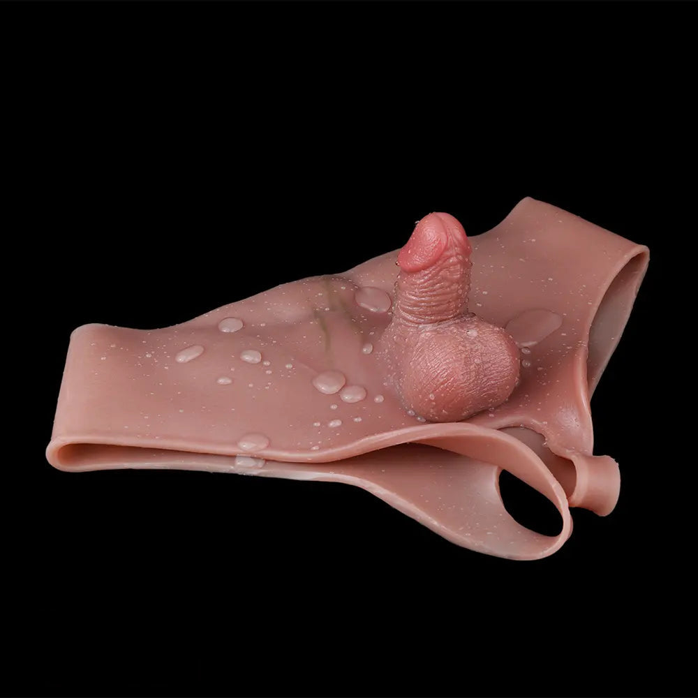 3.54in Realistic Small Solid Dildo Panty Vaginal Opening For Double Using
