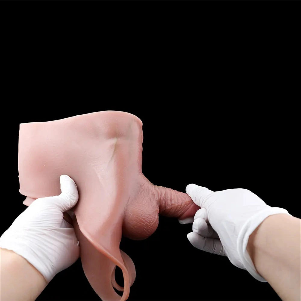 3.54in Realistic Small Solid Dildo Panty Vaginal Opening For Double Using