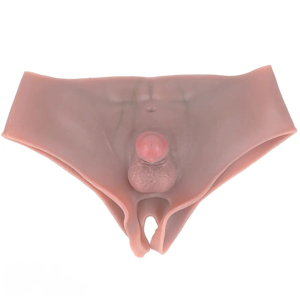 3.54in Realistic Small Solid Dildo Panty Vaginal Opening For Double Using
