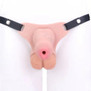 3.54in Silicone Soft Real Cock Cage Strap on Chastity Dildo With Lock